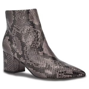 Marc Fisher Jelly Ankle Boots Gray Snake Skin New